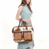 American Darling Briefcase Hair On Genuine Leather Women Bag Western Handbag Purse