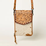 American Darling Cell Phone Holder Hand Tooled Genuine Leather Western Women Bag Purse | Case