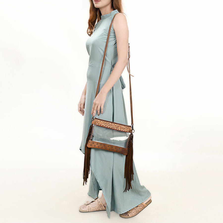 American Darling Clear Bag Full Grain Genuine Leather Western Women Handbag Purse | for Cute Travel