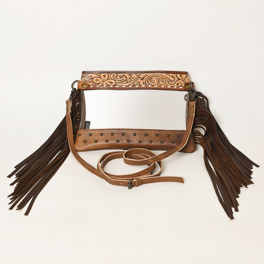 American Darling Clear Bag Full Grain Genuine Leather Western Women Handbag Purse | for Cute Travel