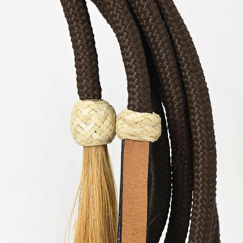 Hilason Western Horse Beautiful Noseband Tack American Leather Rein with Bosal Set