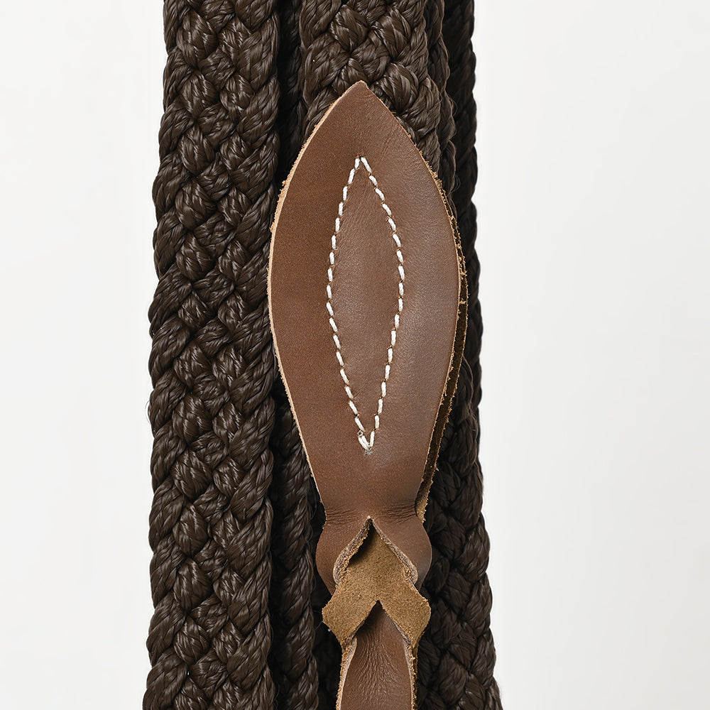 Hilason Western Horse Beautiful Noseband Tack American Leather Rein with Bosal Set