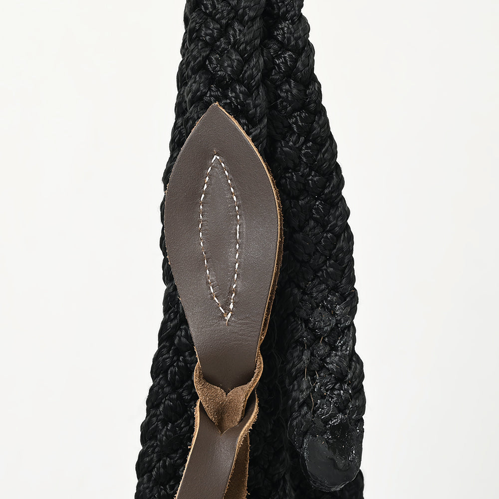 Hilason Western Horse Beautiful Noseband Tack American Leather Rein with Bosal Set