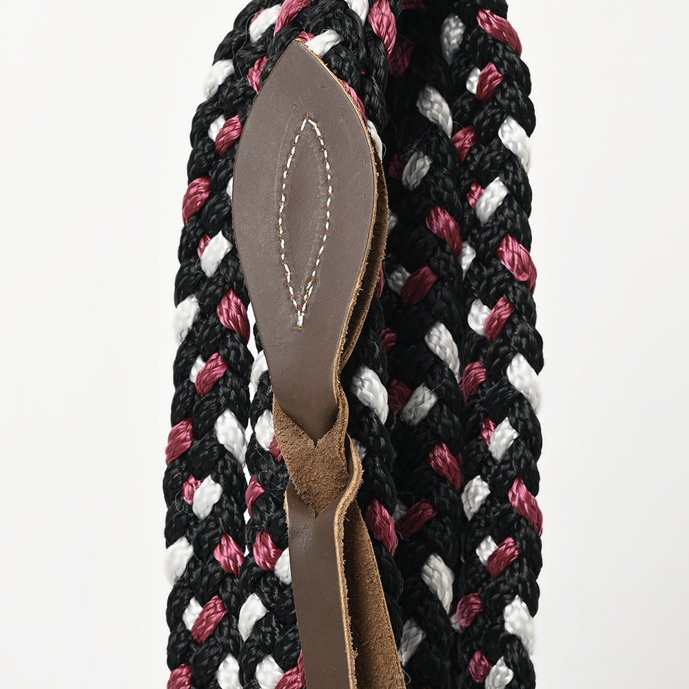 Hilason Western Horse Beautiful Noseband Tack American Leather Rein with Bosal Set