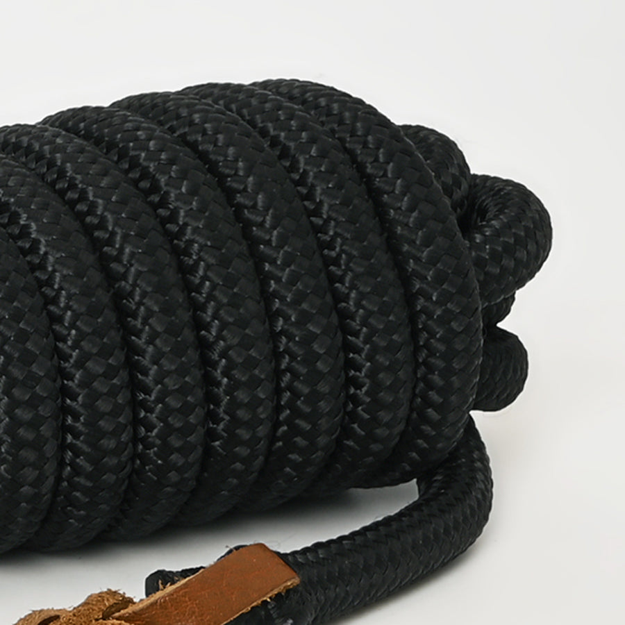 14 ft & 25 ft. Hilason Western Horse Nylon Lead Rope w/ snap and Latigo Ends Black & Brown | Lead Rope for Horses