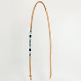 5 Ft Hilason Western Horse Beautiful Beaded Overlay American Leather Whip Tan
