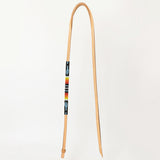5 Ft Hilason Western Horse Beautiful Beaded Overlay American Leather Whip Tan