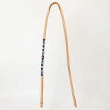 5 Ft Hilason Western Horse Beautiful Beaded Overlay American Leather Whip Tan