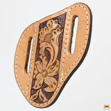 Hilason Leather Angled Knife Scabbard Sheath Cover Floral Tooled