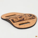 Hilason Leather Angled Knife Scabbard Sheath Cover Floral Tooled