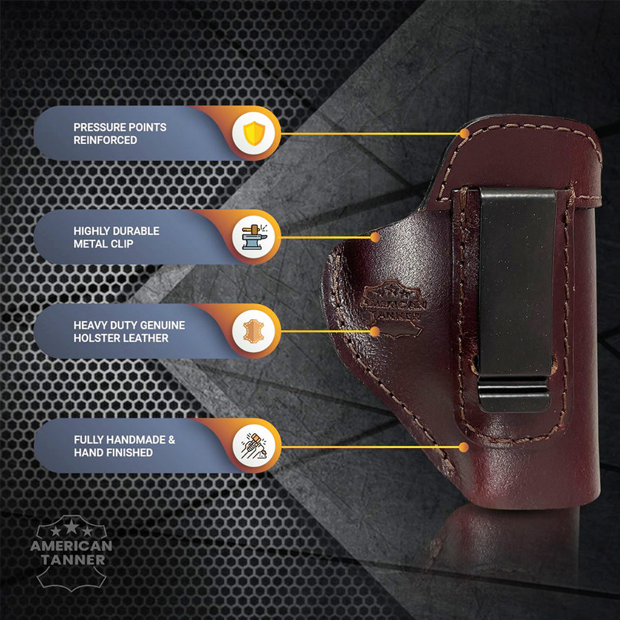 American Tanner Hand Made Leather IWB Holster Fits Glock 42 Kahr CM9 MK9 P9 Sig P365 Ruger LC9 LC9s Springfield Hellcat & More