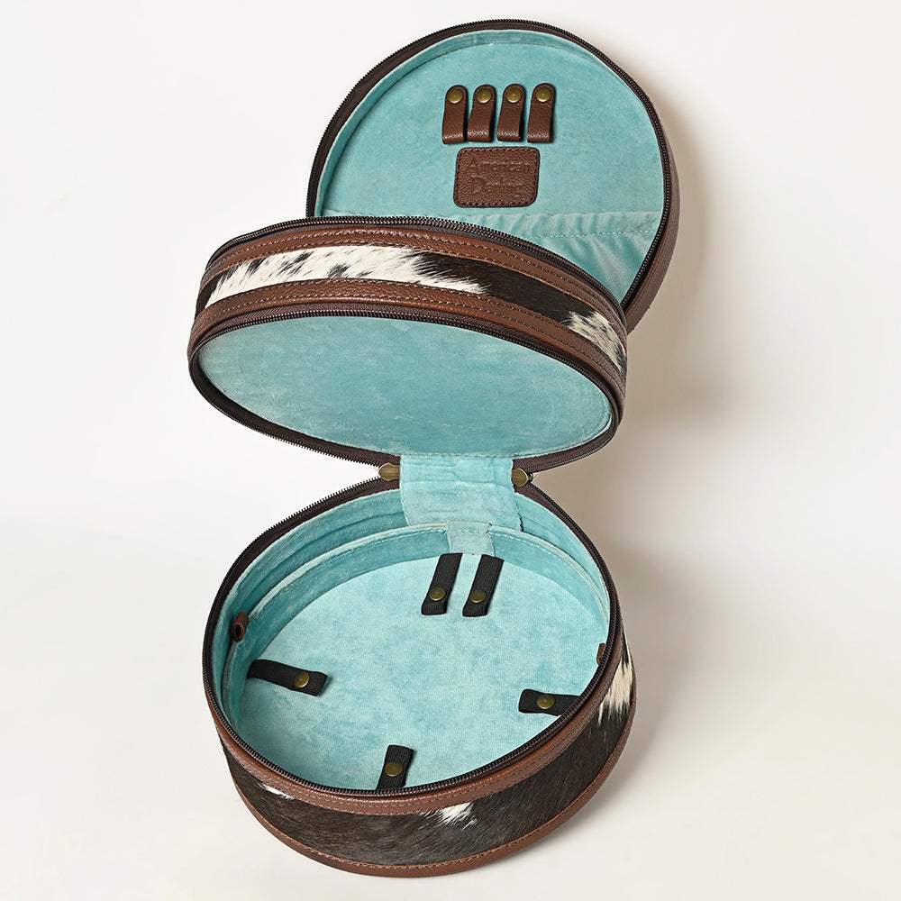 American Darling Jewelry case Hand Tooled Hair On Genuine Leather Women Bag Western Handbag Purse