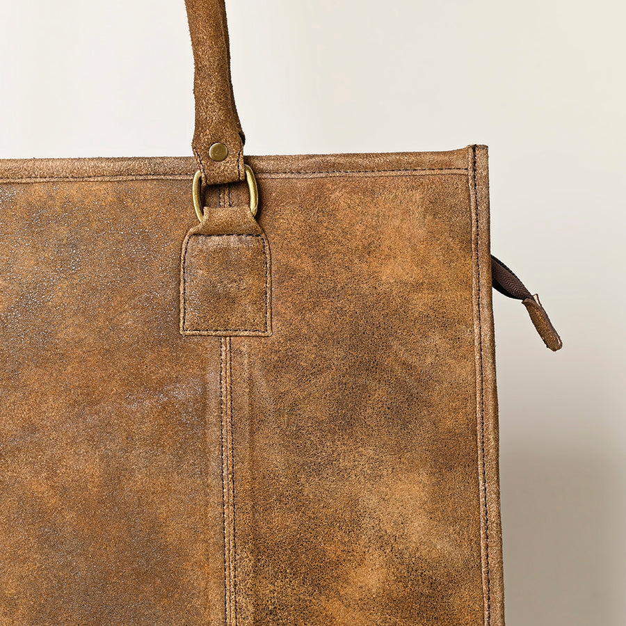 American Darling Western Leather Tote Bag - Eco-Friendly Vegetable Tanned Full Grain Leather Everyday Purse with YKK Zipper