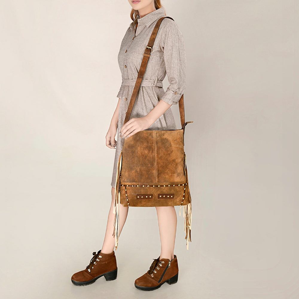 American Darling Large Crossbody Full Grain Genuine Leather Women Bag Western Handbag Purse