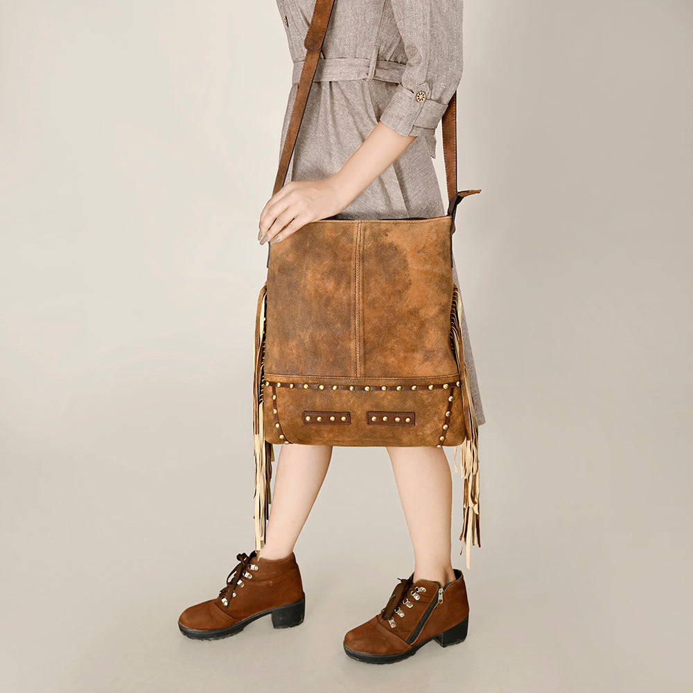 American Darling Large Crossbody Full Grain Genuine Leather Women Bag Western Handbag Purse