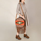 American Darling Hand Tooled Saddle Blanket Genuine Leather Women Bag Western Handbag Purse |