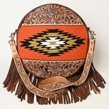 American Darling Hand Tooled Saddle Blanket Genuine Leather Women Bag Western Handbag Purse |