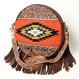 American Darling Hand Tooled Saddle Blanket Genuine Leather Women Bag Western Handbag Purse |