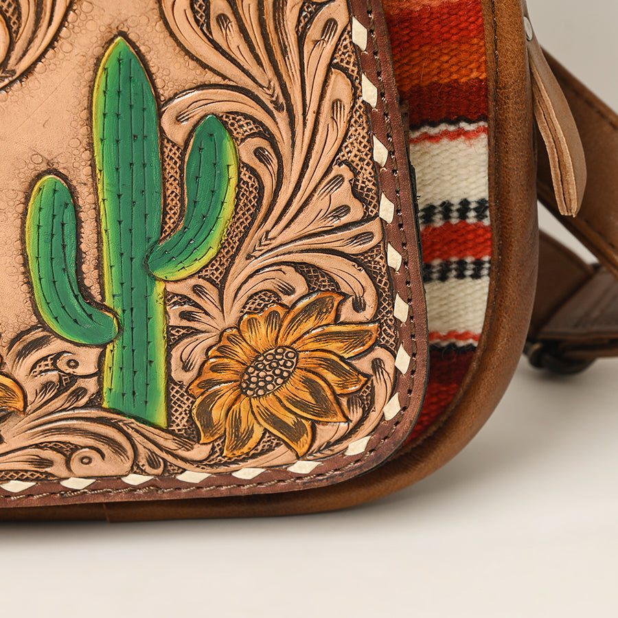 American Darling Sling Hand Tooled Hair-On Genuine Leather Western Women Bag |Sling | for