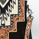 American Darling Cross Body Hand Tooled Saddle Blanket Hair On Genuine Leather Western Women Bag Handbag Purse Crossbody Cute