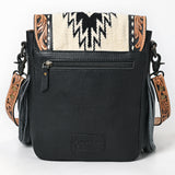 American Darling Cross Body Hand Tooled Saddle Blanket Hair On Genuine Leather Western Women Bag Handbag Purse Crossbody Cute