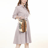 American Darling Toiletry Hand Tooled Saddle Blanket Fabric Genuine Leather Western Women Bag Handbag Purse | for Cute