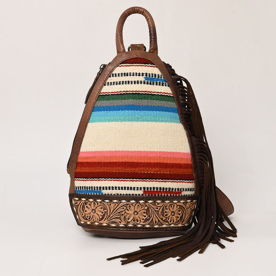 American darling Western Leather Sling Bag with Fringes, Hair-On Cowhide & Saddle Blanket – Handcrafted, Stylish & Durable, Perfect for Everyday Use