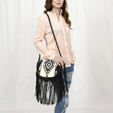 American Darling ADBG1392A Messenger Saddle Blanket Genuine Leather Women Bag Western Handbag Purse