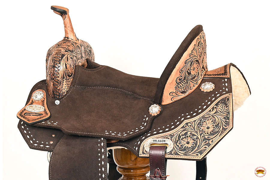 HILASON Western Horse Flex Tree Barrel Trail in American Leather Saddle Brown | for Horses