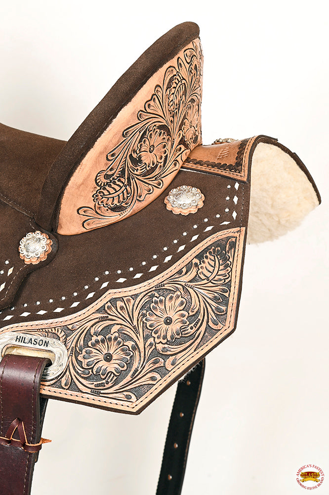 HILASON Western Horse Flex Tree Barrel Trail in American Leather Saddle Brown | for Horses