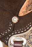 15 In Hilason Flex Tree Western Horse Floral Trail Barrel American Leather Saddle Brown