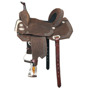 15 In Hilason Flex Tree Western Horse Trail Barrel American Leather Saddle Brown
