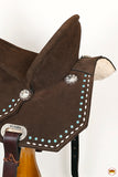 15 In Hilason Flex Tree Western Horse Buckstitch Trail Barrel American Leather Saddle Brown