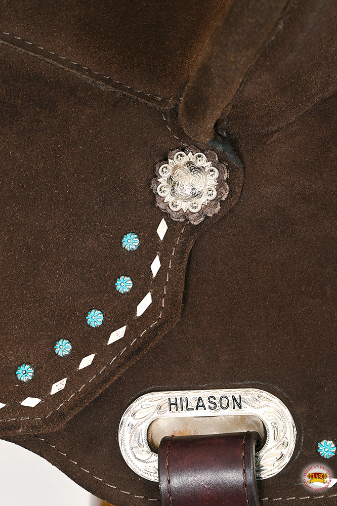 15 In Hilason Flex Tree Western Horse Buckstitch Trail Barrel American Leather Saddle Brown