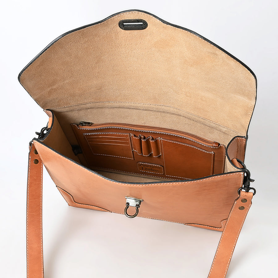 American Darling Western Genuine Leather Briefcase Bag – Premium Handcrafted Work Tote with Durable Straps and Spacious Interior