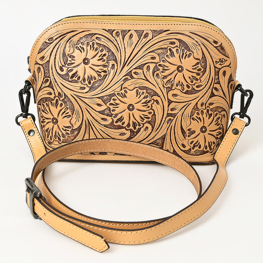 American Darling Cross Body Hand Tooled Genuine Leather Western Women Bag | Antique Tan Handbag Purse Crossbody for Cute