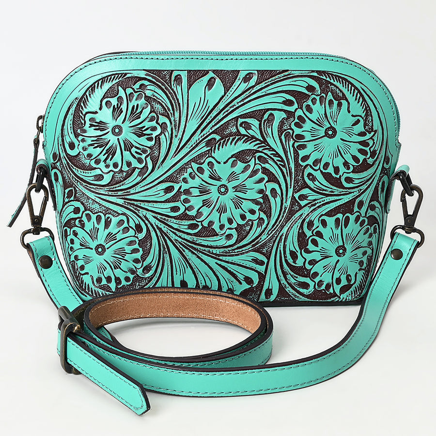 American Darling Cross Body Hand Tooled Genuine Leather Western Women Bag | Antique Tan Handbag Purse Crossbody for Cute