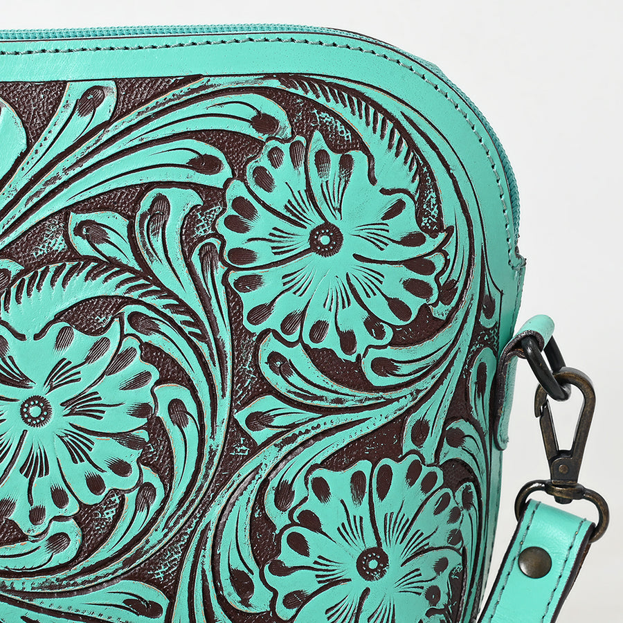 American Darling Cross Body Hand Tooled Genuine Leather Western Women Bag | Antique Tan Handbag Purse Crossbody for Cute