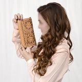 American Darling Wallet Hand Tooled Genuine Leather Western Women Bag | Handbag Purse Wristlet Travel