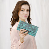 American Darling Wallet Hand Tooled Genuine Leather Western Women Bag | Handbag Purse Wristlet Travel