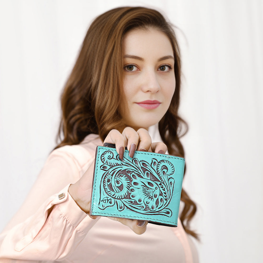 American Darling Wallet Hand Tooled Genuine Leather Western Women Bag | Handbag Purse Wristlet Travel