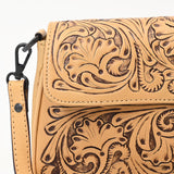 American Darling Cross Body Hand Tooled Genuine Leather Western Women Bag | Antique Tan Handbag Purse Crossbody for Cute