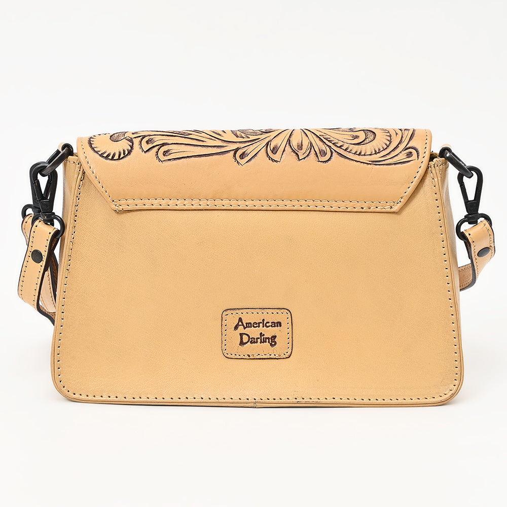 American Darling Cross Body Hand Tooled Genuine Leather Western Women Bag | Antique Tan Handbag Purse Crossbody for Cute