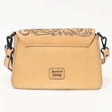 American Darling Cross Body Hand Tooled Genuine Leather Western Women Bag | Antique Tan Handbag Purse Crossbody for Cute