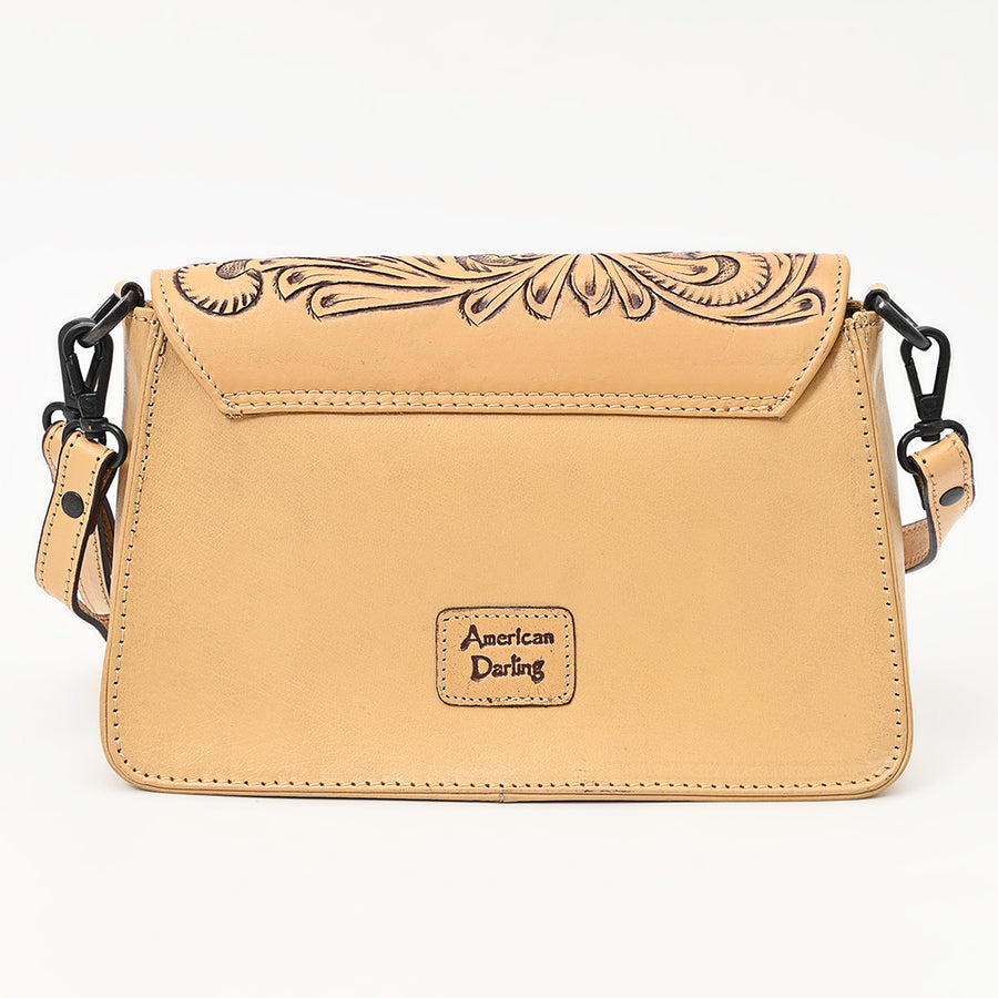 American Darling Cross Body Hand Tooled Genuine Leather Western Women Bag | Antique Tan Handbag Purse Crossbody for Cute