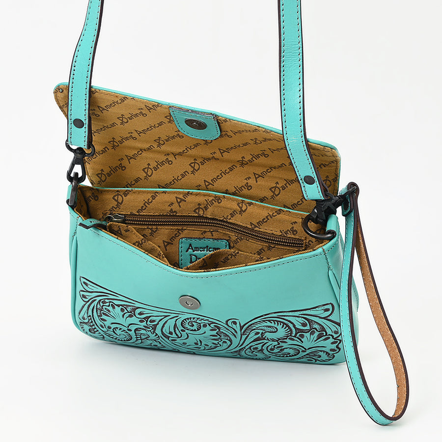 American Darling Cross Body I Hand Tooled Hair-On Genuine Leather Women Bag Western Handbag Purse