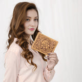 American Darling Wallet Hand Tooled Genuine Leather Western Women Bag | Wristlet Travel