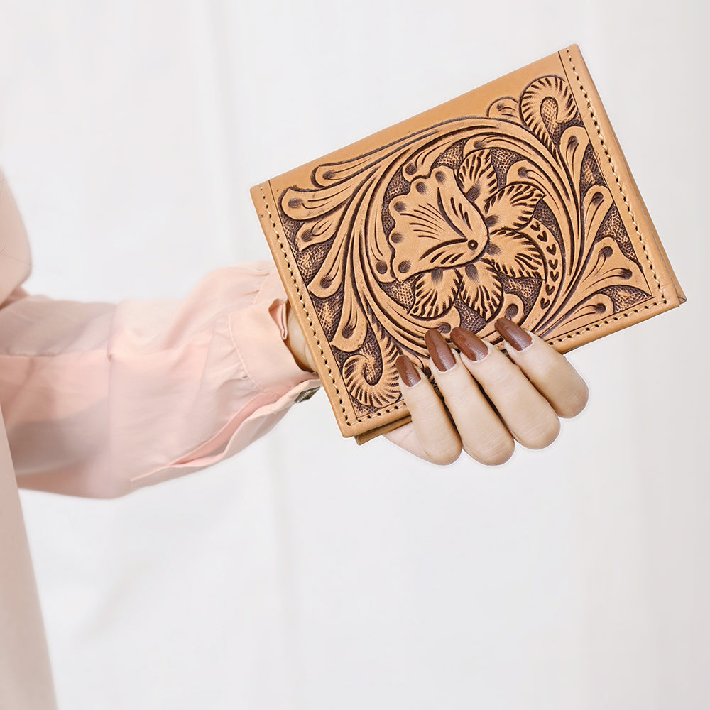 American Darling Wallet Hand Tooled Genuine Leather Western Women Bag | Wristlet Travel