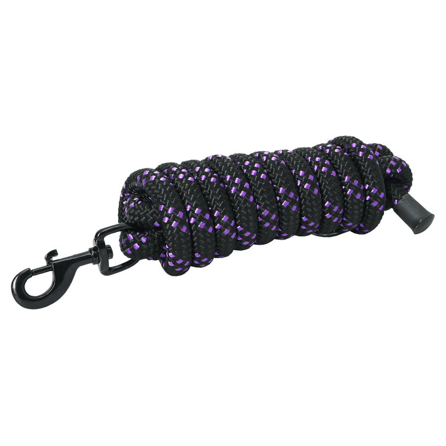 8 ft HILASON Western horse Specially Designed Blocker Lead rope with snap Black/Purple - Uhorse