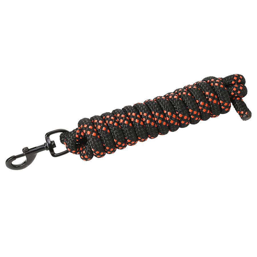 8 ft HILASON Western horse Specially Designed Blocker Lead rope with snap Black/Red - Uhorse